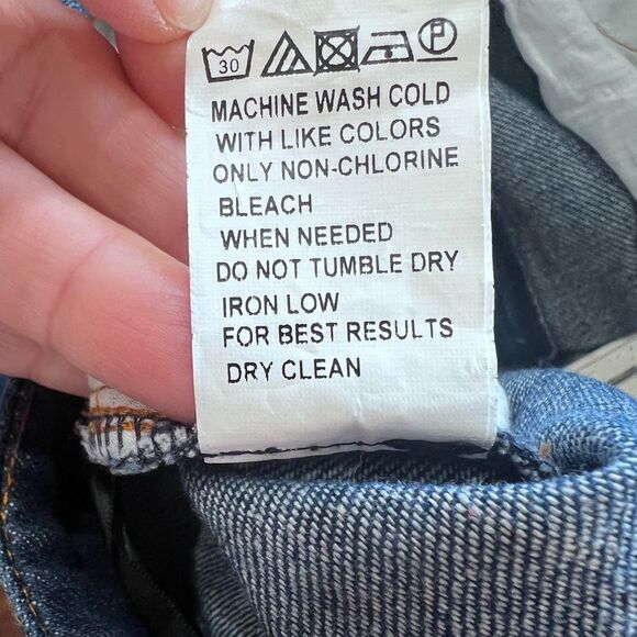 High Rise Dark Wash Wide Leg Cropped Jeans Modern Vintage Aesthetic Sz S - Picture 10 of 12